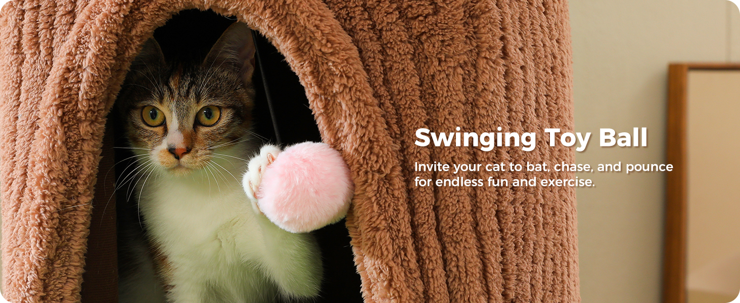 MUTTROS swinging toy ball, invites cats to bat, chase &amp; pounce, endless fun, play accessory
