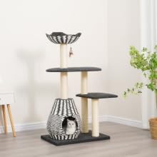 full image cat tree with cat nesting in base condo
