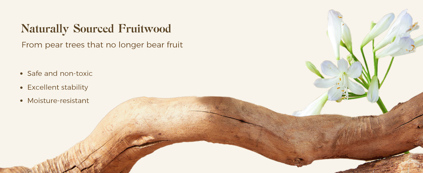 59" modern cat tree is made of FSC-Certified solid wood with real pear wood branches