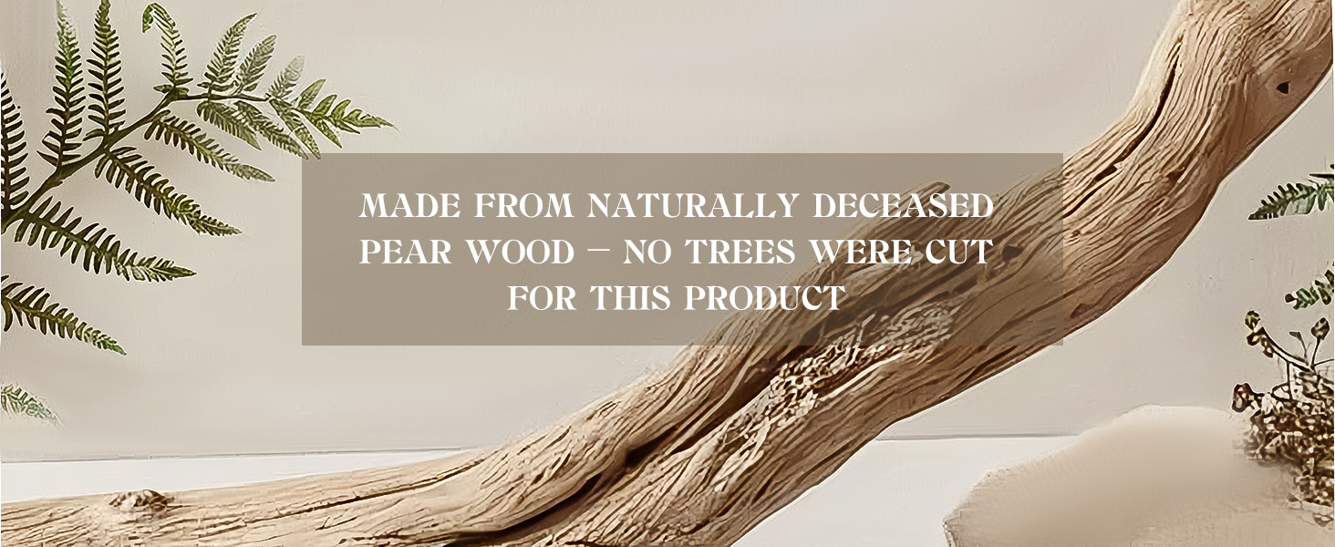 natural solid wood scratching post with a real branch design