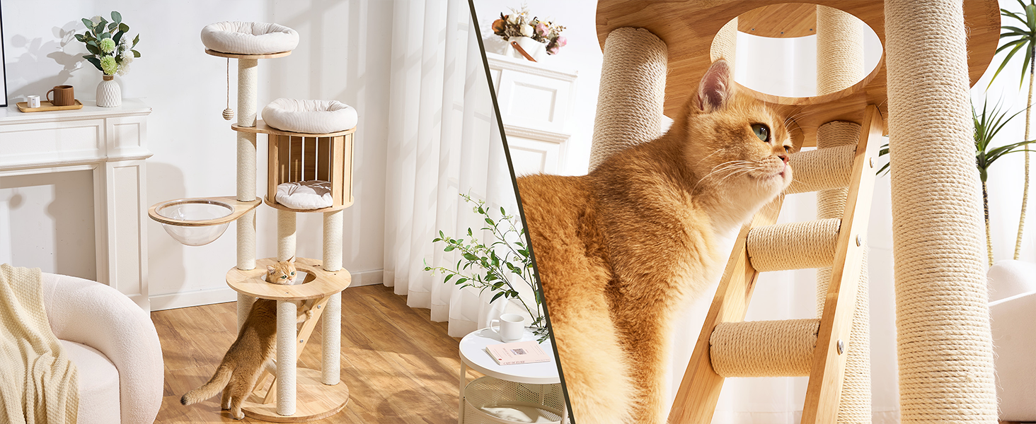 modern cat tree tower
