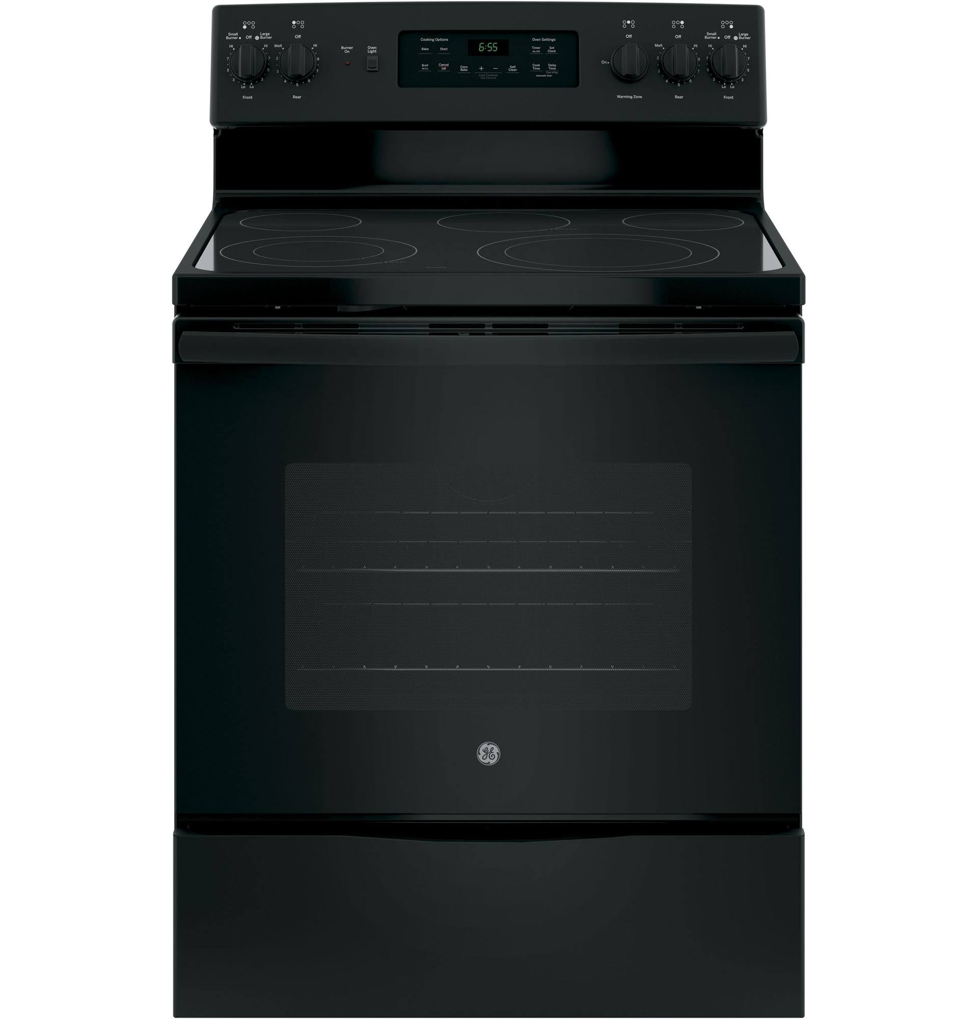 30 Freestanding Electric Range, Black Dual-Element Cooktop, Convection Oven, Self-Cleaning