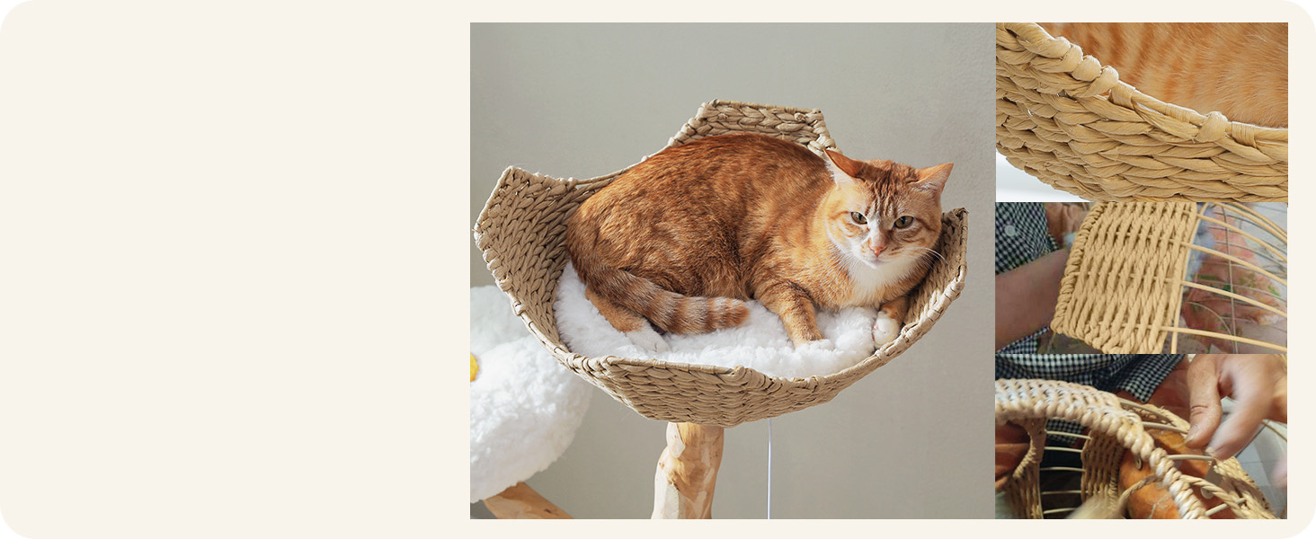 rattan cat tree is specially made for hairless cats and multi-cat households